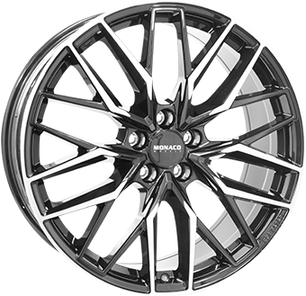 20 Monaco GPX Gloss Black Polished Auto Alloys Alloy Wheels NI