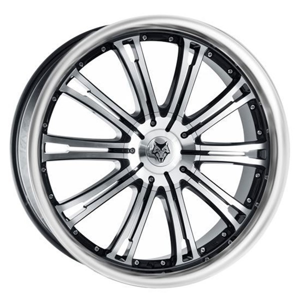 22" Wolfrace Vermont Gloss Black Polished Face & Lip Alloy Wheels