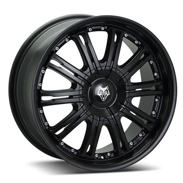 22" Wolfrace Vermont Matt Black Silver Rivets Alloy Wheels