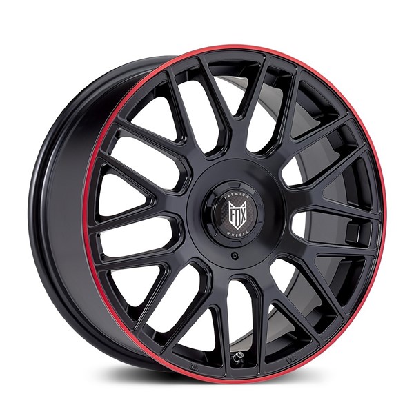 19" Fox VR3 Satin Black W/ Red Lip