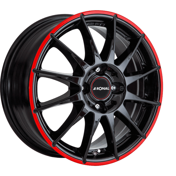 Ronal R54 MCR Jet Black Red Rim