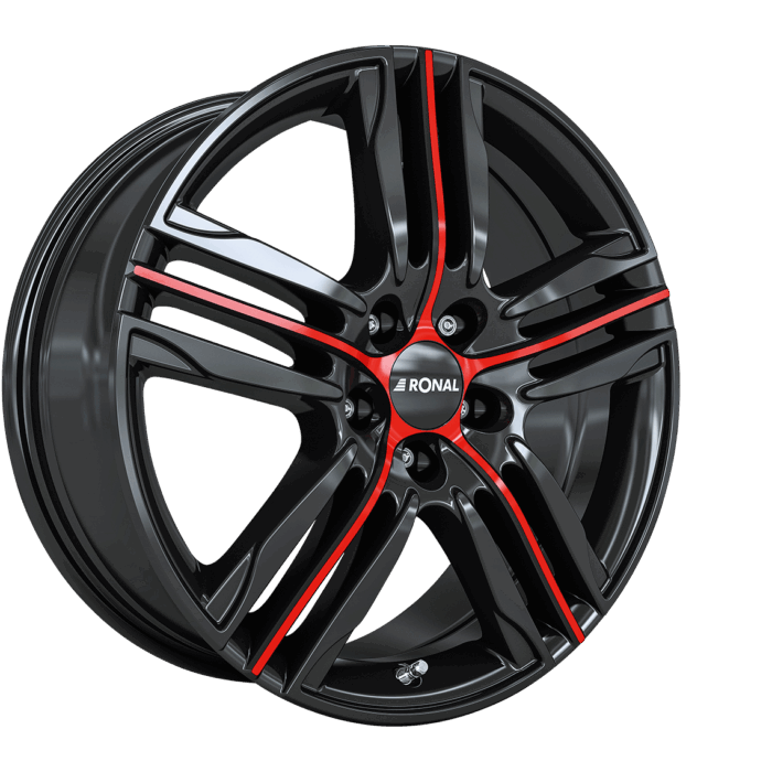 Ronal R57 MCR Jet Black Red Spoke