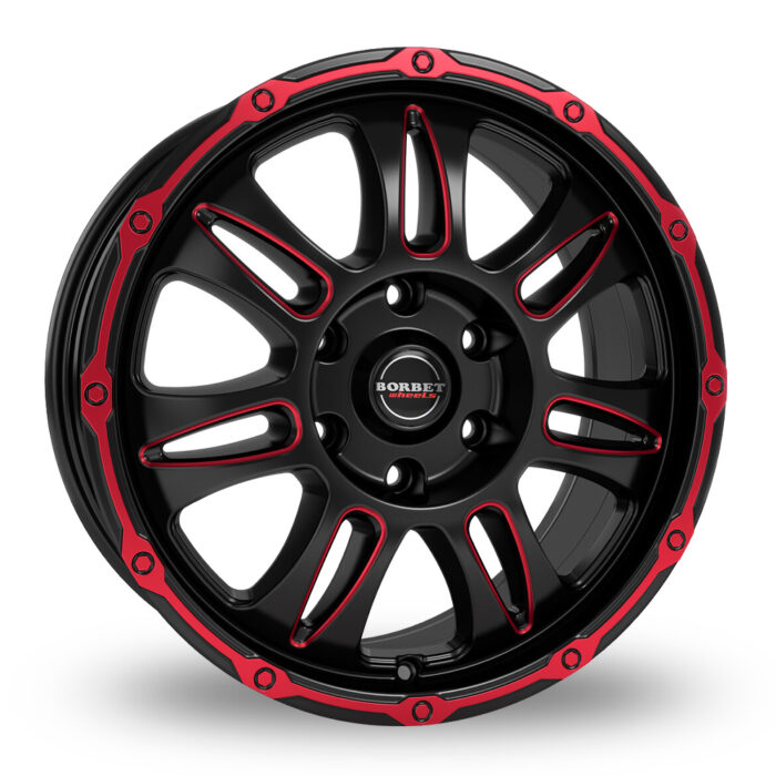 BORBET CW8 Dull Black / Red