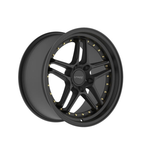 storm ds-05 full satin black with gold rivets