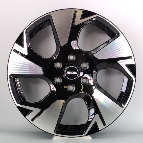 black poilished aurora wheels. Model 145
